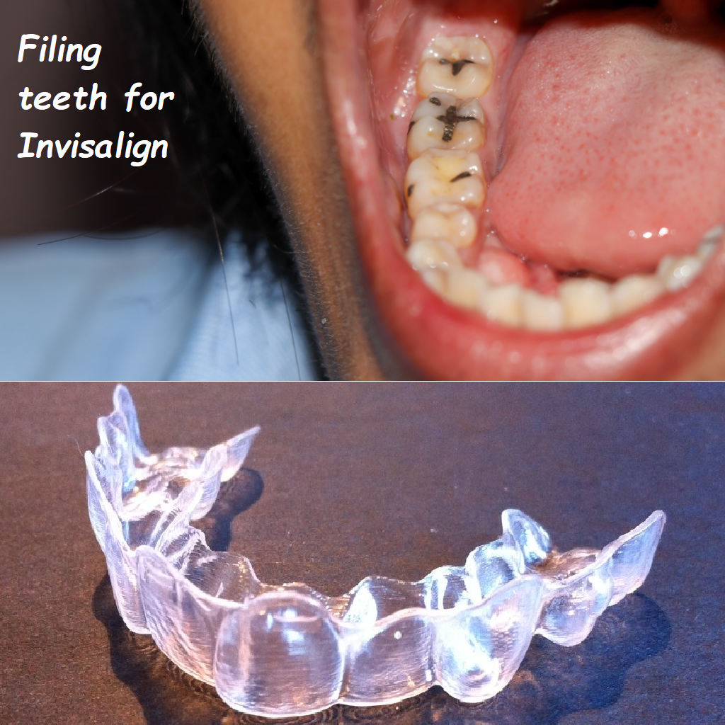 Filing teeth for invisalign