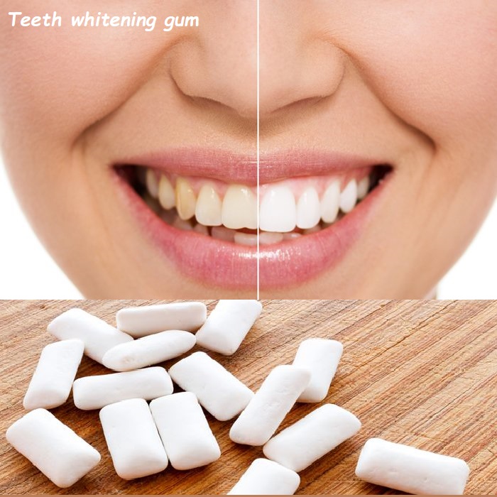 Teeth whitening gum