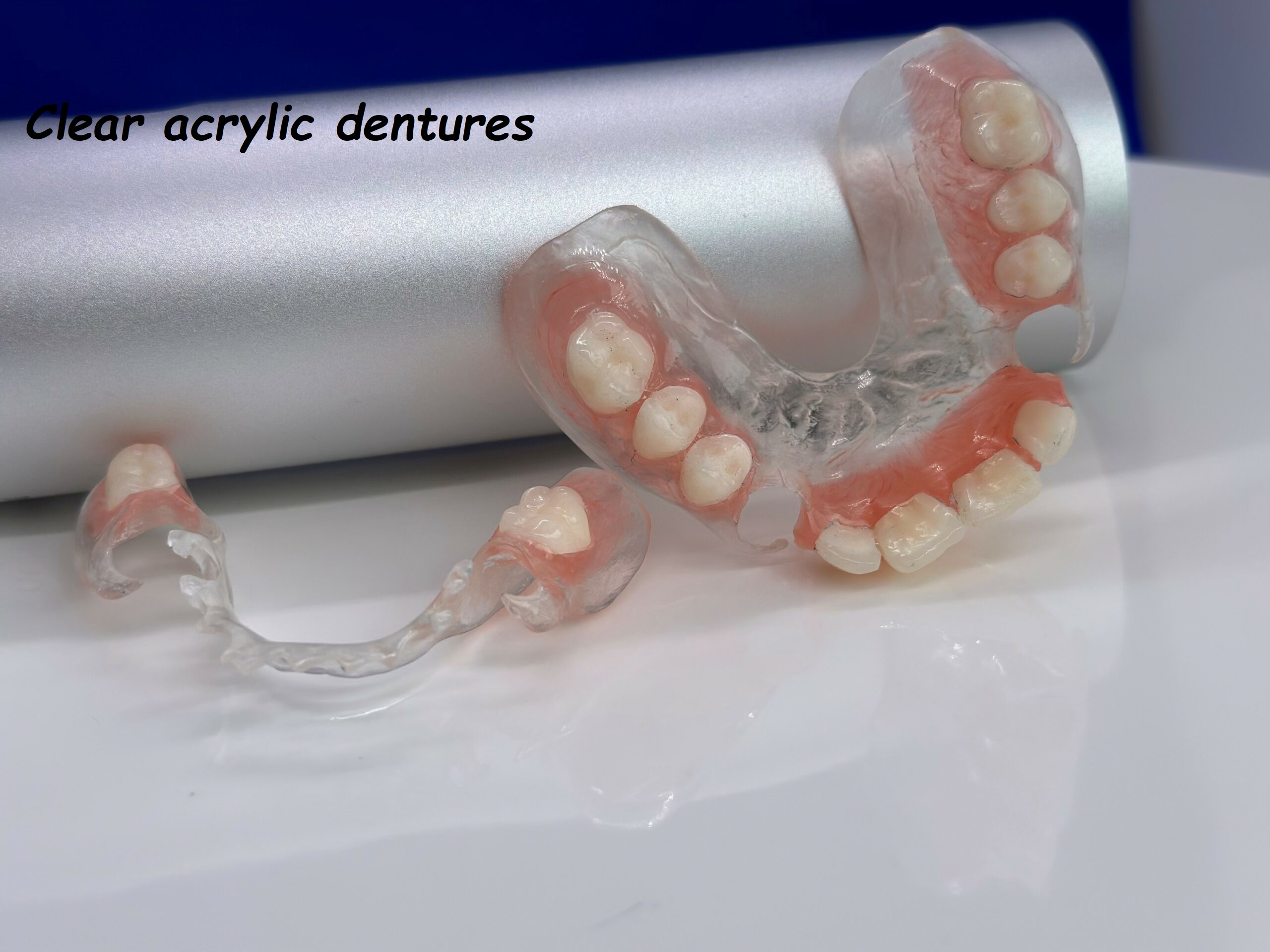 Clear acrylic dentures