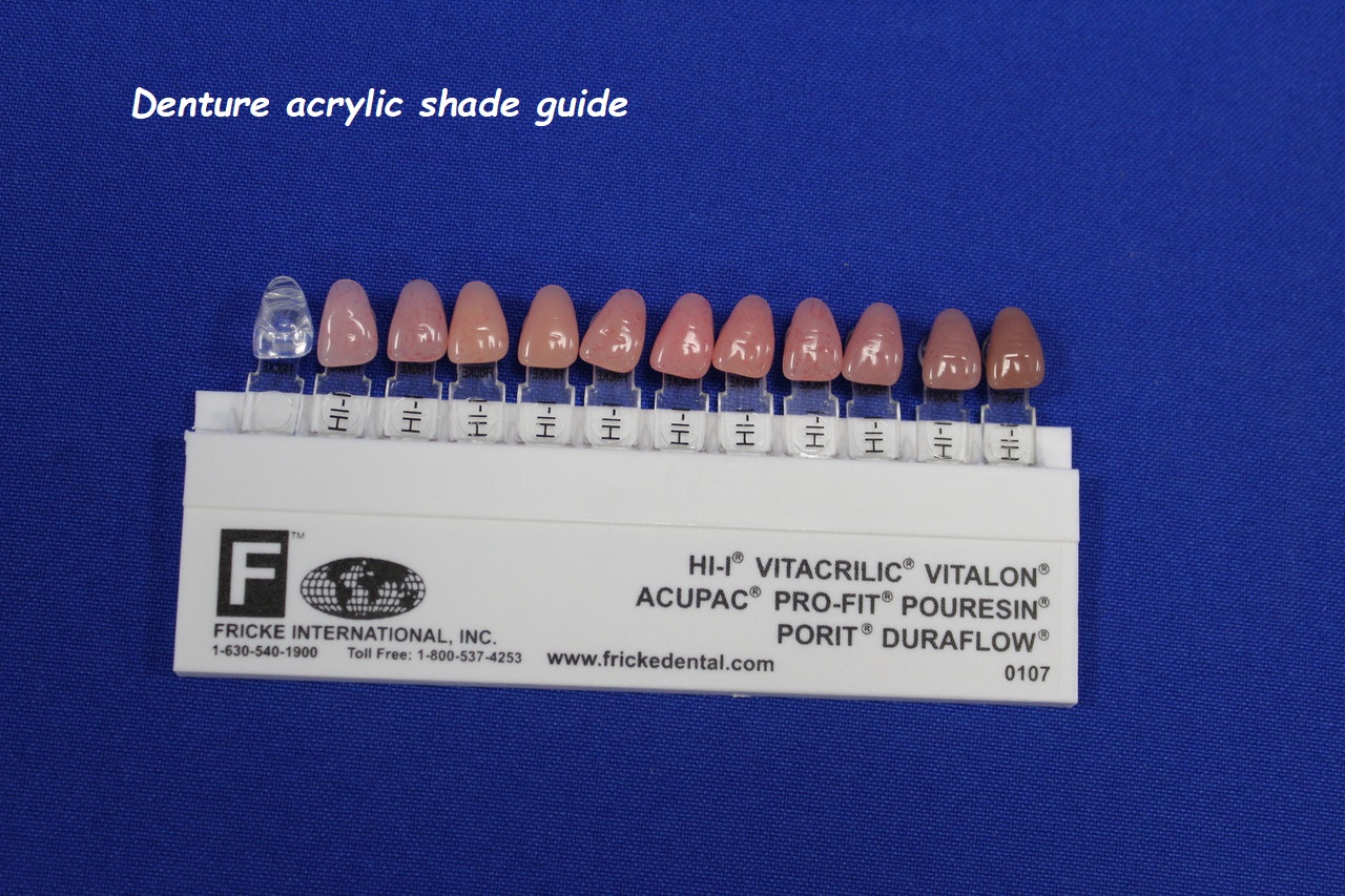 Denture acrylic shade guide