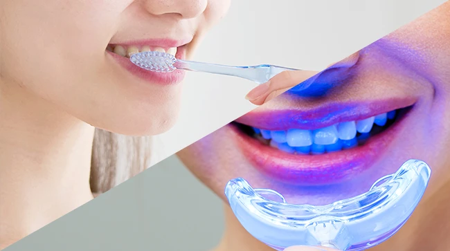 Led light and whitening kit to whiten teeth at home fast